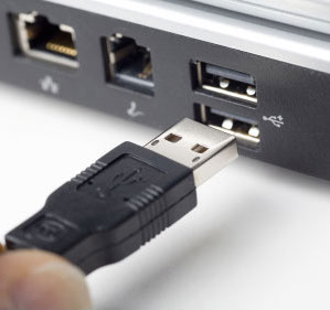 photographie montrant une entrée USB