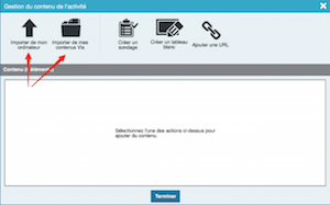 capture d'écran montrant comment ajouter des contenus