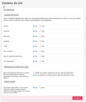 Configuration des articles