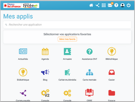 Liste des applications de l'ENT Monlycee.et