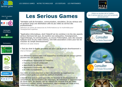 Page d'introduction du jeu