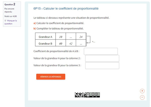 Exercice : Reconnaître un coefficient de proportionnalité